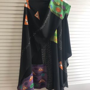 Hand painted silk coat